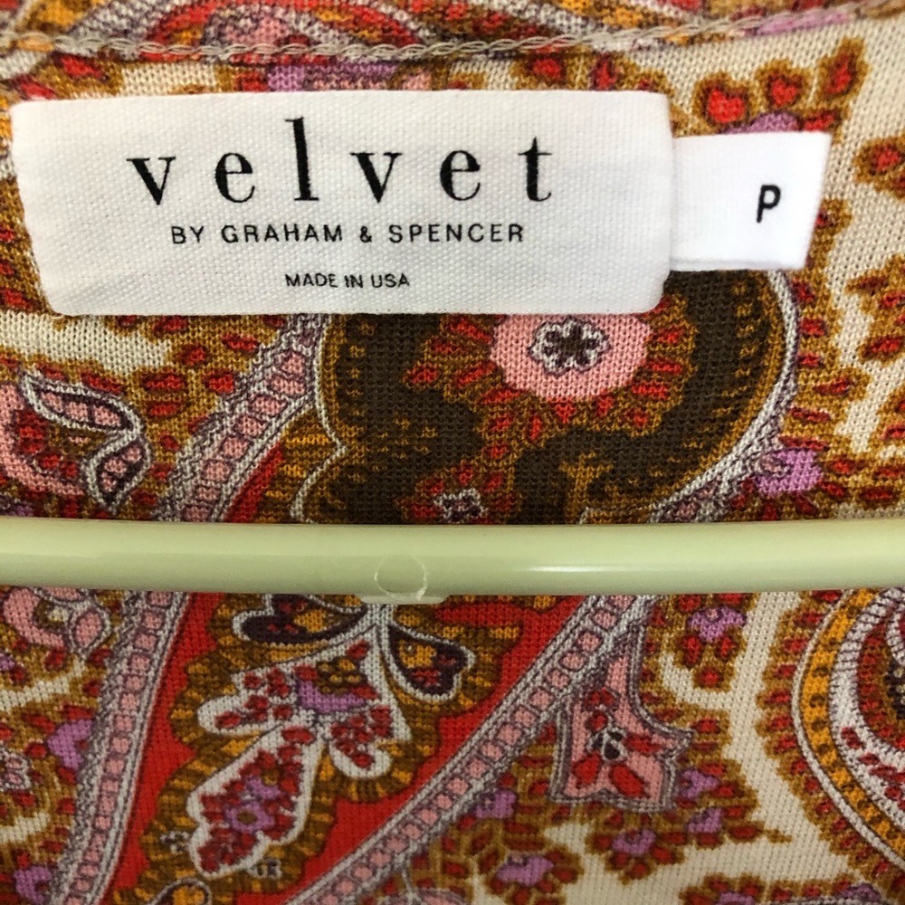 Anthro Velvet Graham & Spencer boho paisley dress - Picture 4 of 10